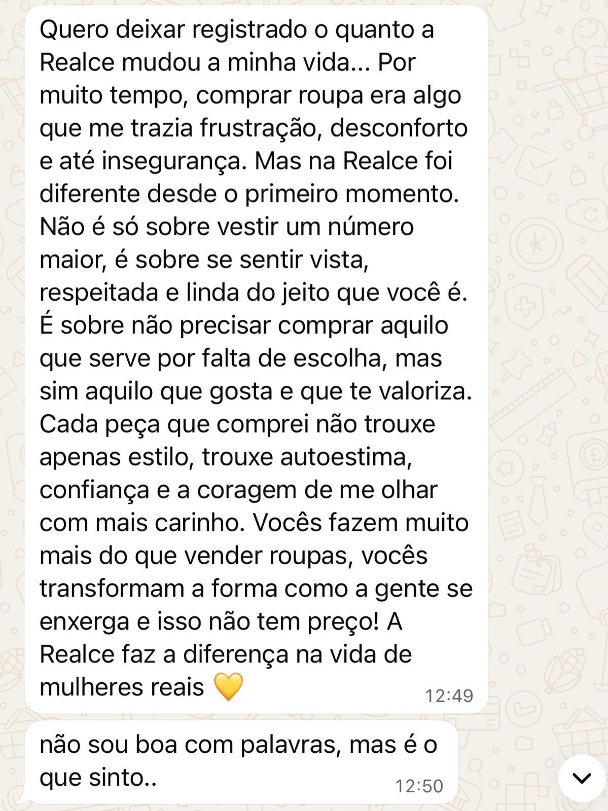 Depoimento de cliente sobre a transformação que a Realce trouxe para sua autoestima